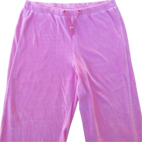 Vintage 90s Pink Velour Track Suit Talbots Petites M Zip Jacket L Pull On Pants - Picture 12 of 16